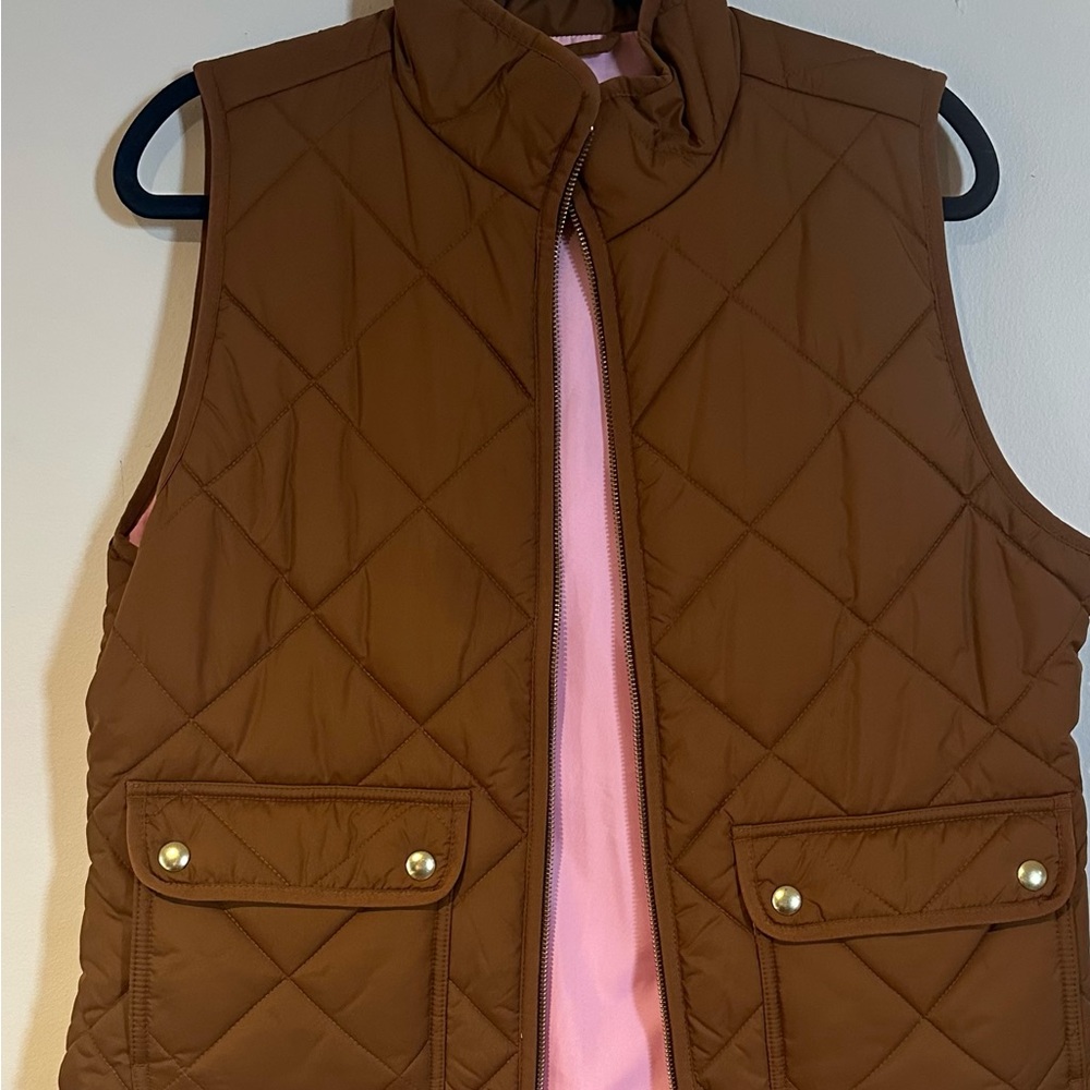 J Crew Factory Brown Quilted Vest
